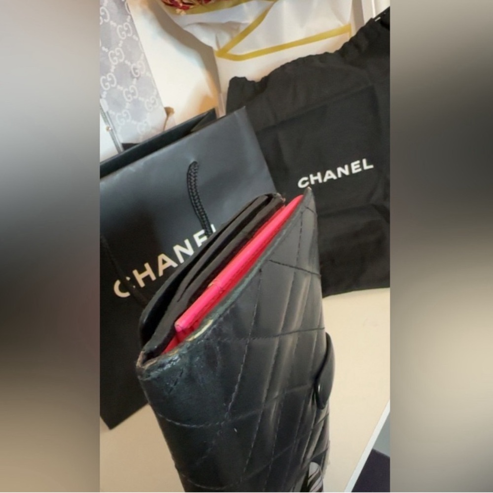 Chanel Cambon Wallet Black Quilted Leather, With dust bag and gift bag - Picture 15 of 16